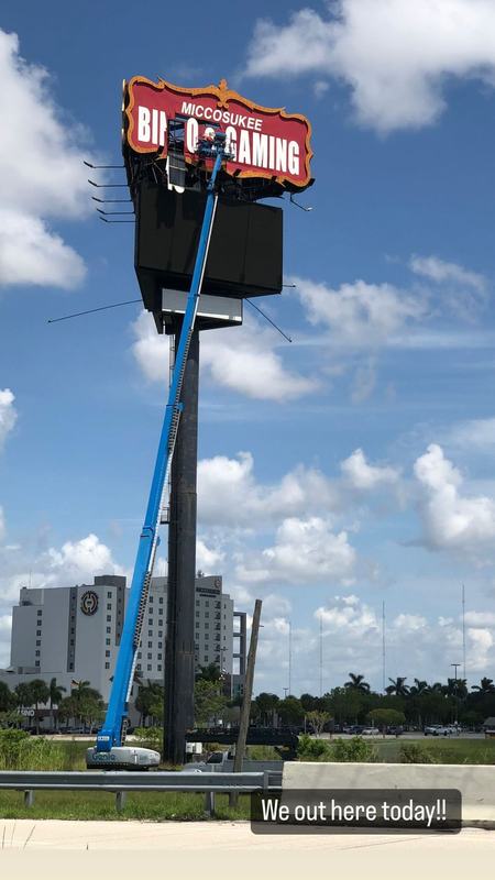 Miccosukee pylon installation